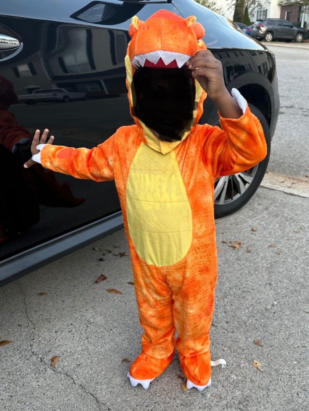 Kids Orange Dinosaur Costume size 3t - Picture 2 of 4